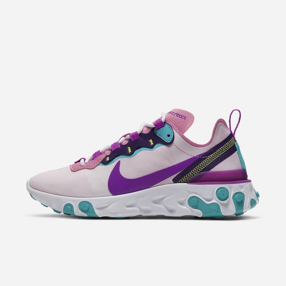 Sneakers Nike React Element 55 Violet 9026-473 Magic Flamingo/Eggplant/Oracle Aqua/Vivid Purple Femme | ACA-10086782